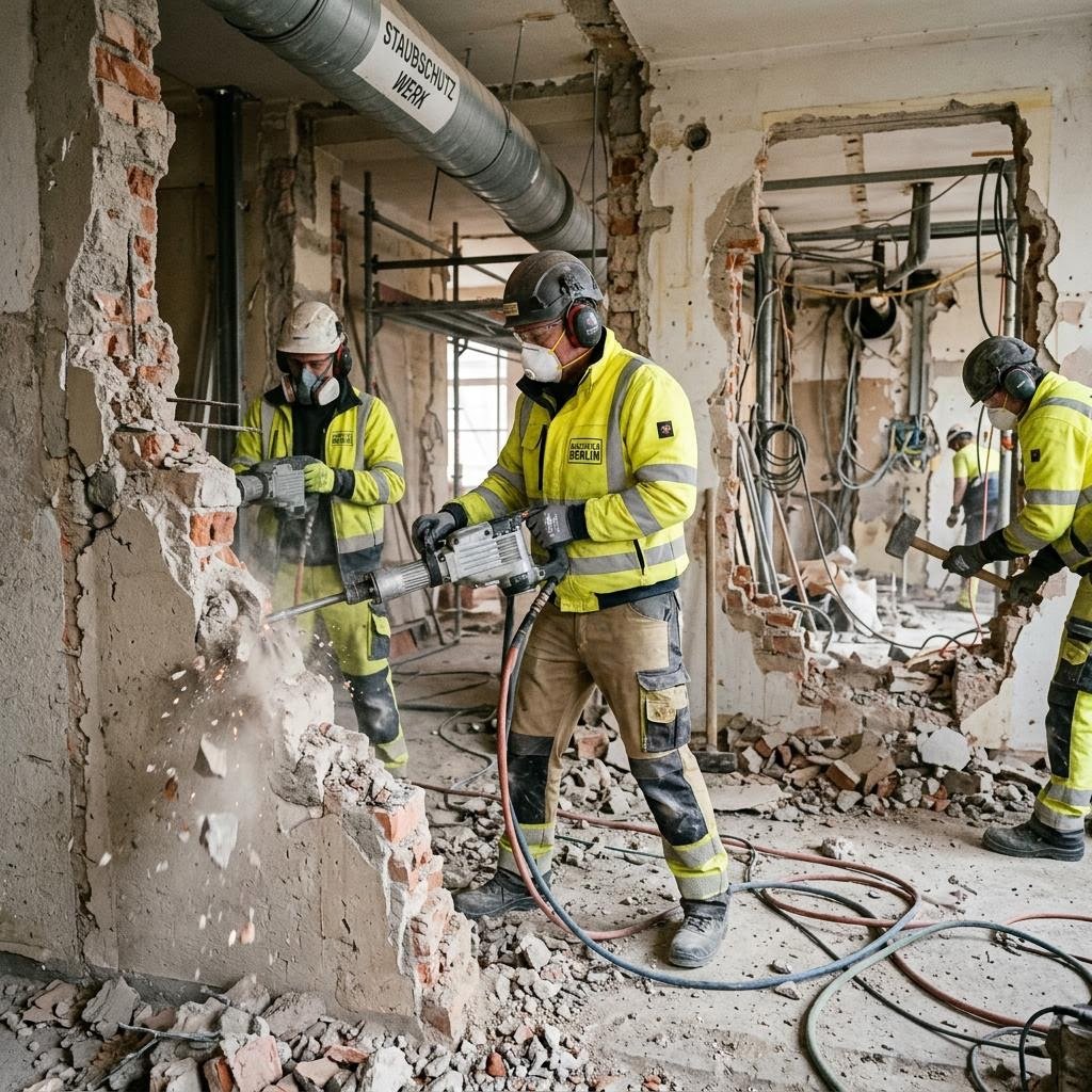 Abgebrochene Wände und Schutt bei Abrissarbeiten Berlin